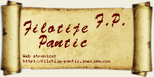 Filotije Pantić vizit kartica